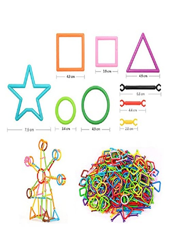 AEXONIZ TOYS ألعاب مكعبات البناء العصوية من AEXONIZ TOYS للأطفال - 200 قطعة من مكعبات البناء العصوية الذكية الملونة والمتشابكة، ألعاب تعليمية للأطفال (لون عشوائي) - Image 2